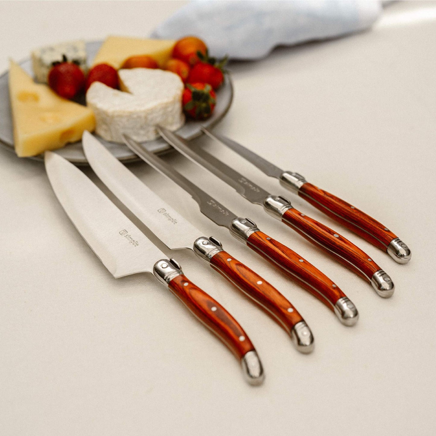 Set Cuchillos 5 pcs Marsella Acero Inoxidable Simplit6#Marrón
