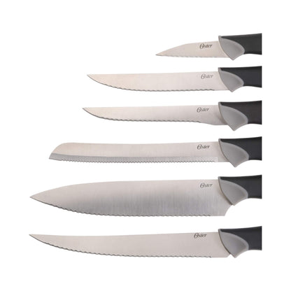 Set Cuchillos Acero Inoxidable Lindbergh 14 pcs con Taco de Madera Oster2#Negro