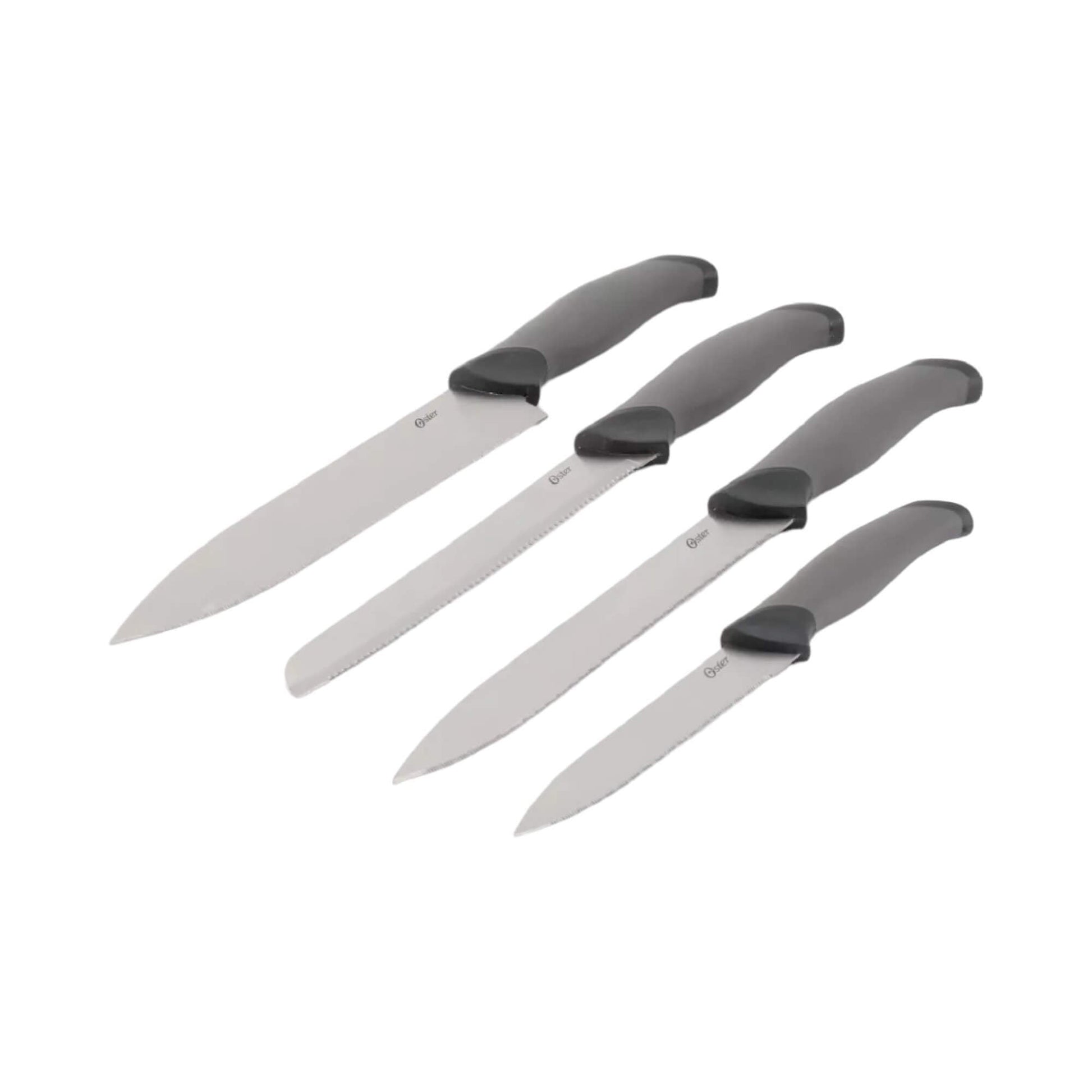 Set Cuchillos Acero Inoxidable Lindbergh 14pcs con Tabla de Picar Oster4#Gris Oscuro