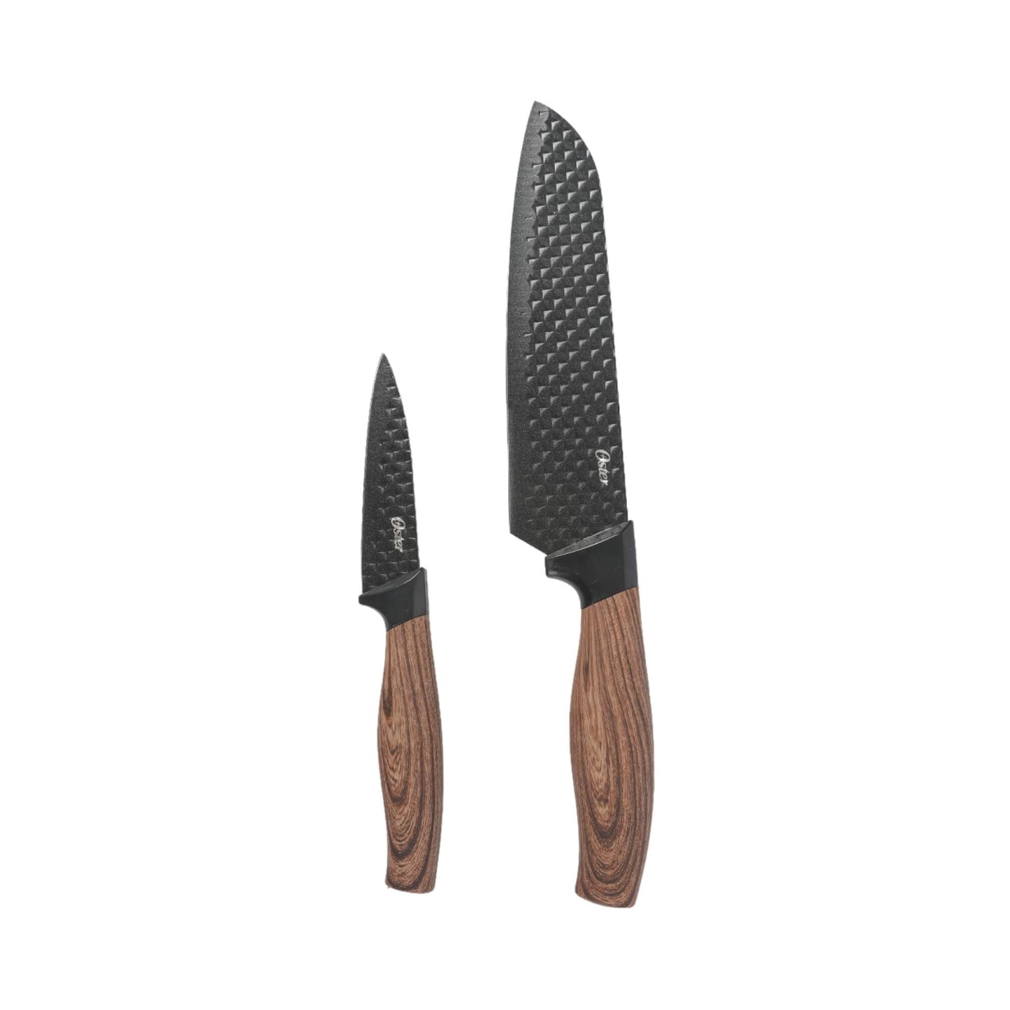 Set Cuchillos Acero Inoxidable Santoku Gunderson 2pcs Oster3#Negro