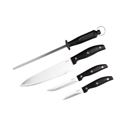 Set Cuchillos Acero Inoxidable y Afilador Granger 4pcs Oster2#Negro