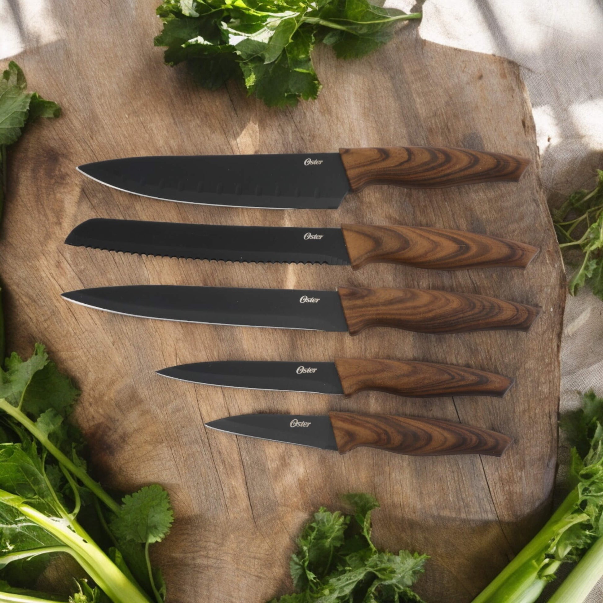 Set Cuchillos Acero Inoxidable Godfrey 5 pcs Oster1#Negro