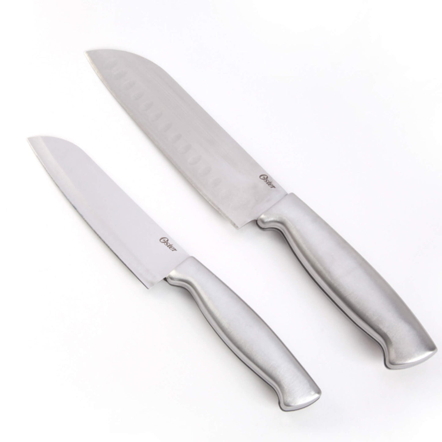 Set Cuchillos Santoku Acero Inoxidable Baldwyn 2 Pzs 13cm y 16cm Oster2#Plata