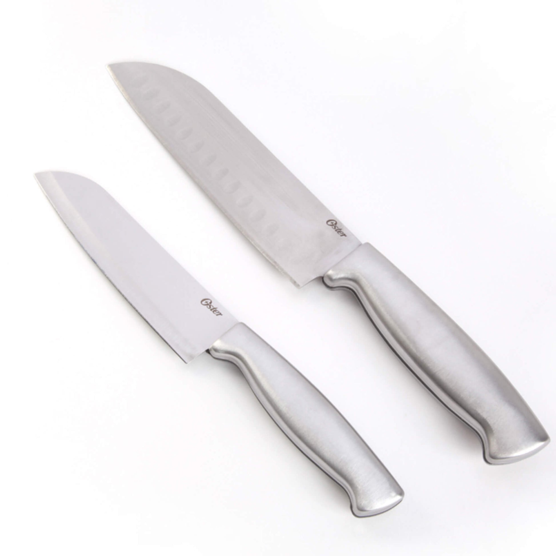 Set Cuchillos Santoku Acero Inoxidable Baldwyn 2 Pzs 13cm y 16cm Oster2#Plata