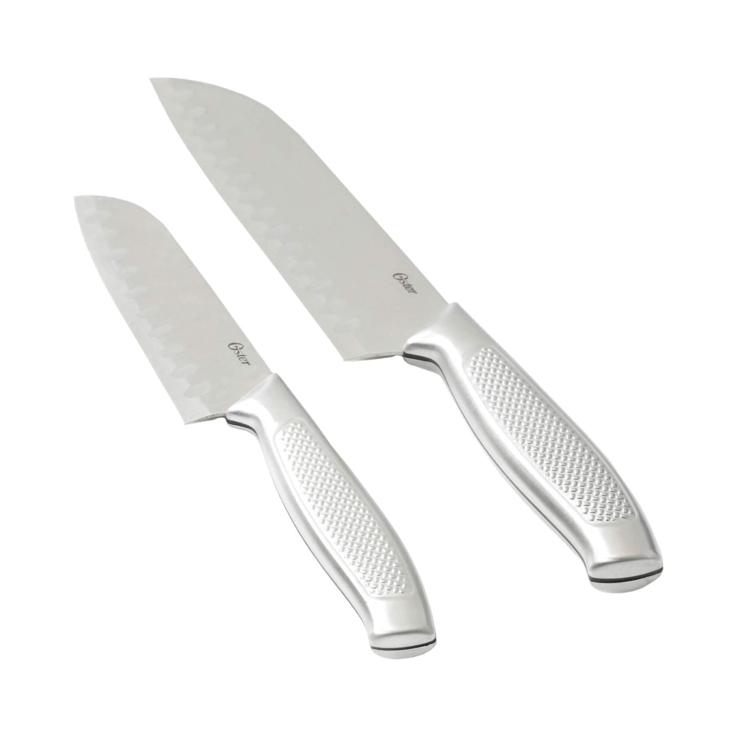 Set Cuchillos Santoku Acero Inoxidable Edgefield 2 Pzs 13cm y 18cm Oster2#Plata