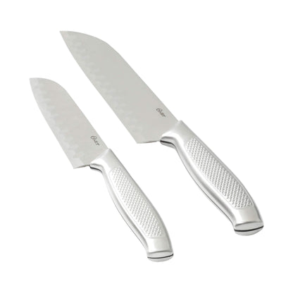Set Cuchillos Santoku Acero Inoxidable Edgefield 2 Pzs 13cm y 18cm Oster2#Plata