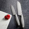 Set Cuchillos Santoku Acero Inoxidable Edgefield 2 Pzs 13cm y 18cm Oster1#Plata