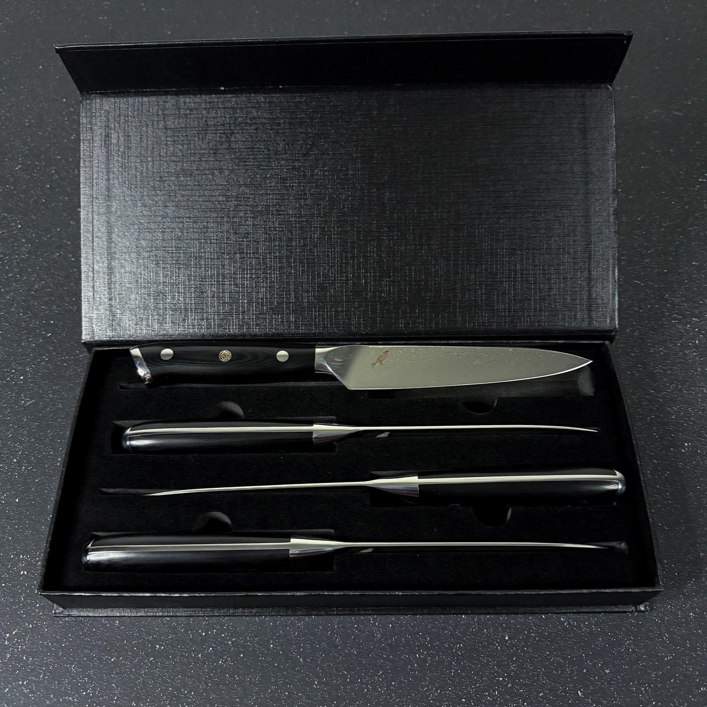 Set de 4 Cuchillos de Mesa de Acero Damasco 24cm "Reclus" Rauka-Cuchillos