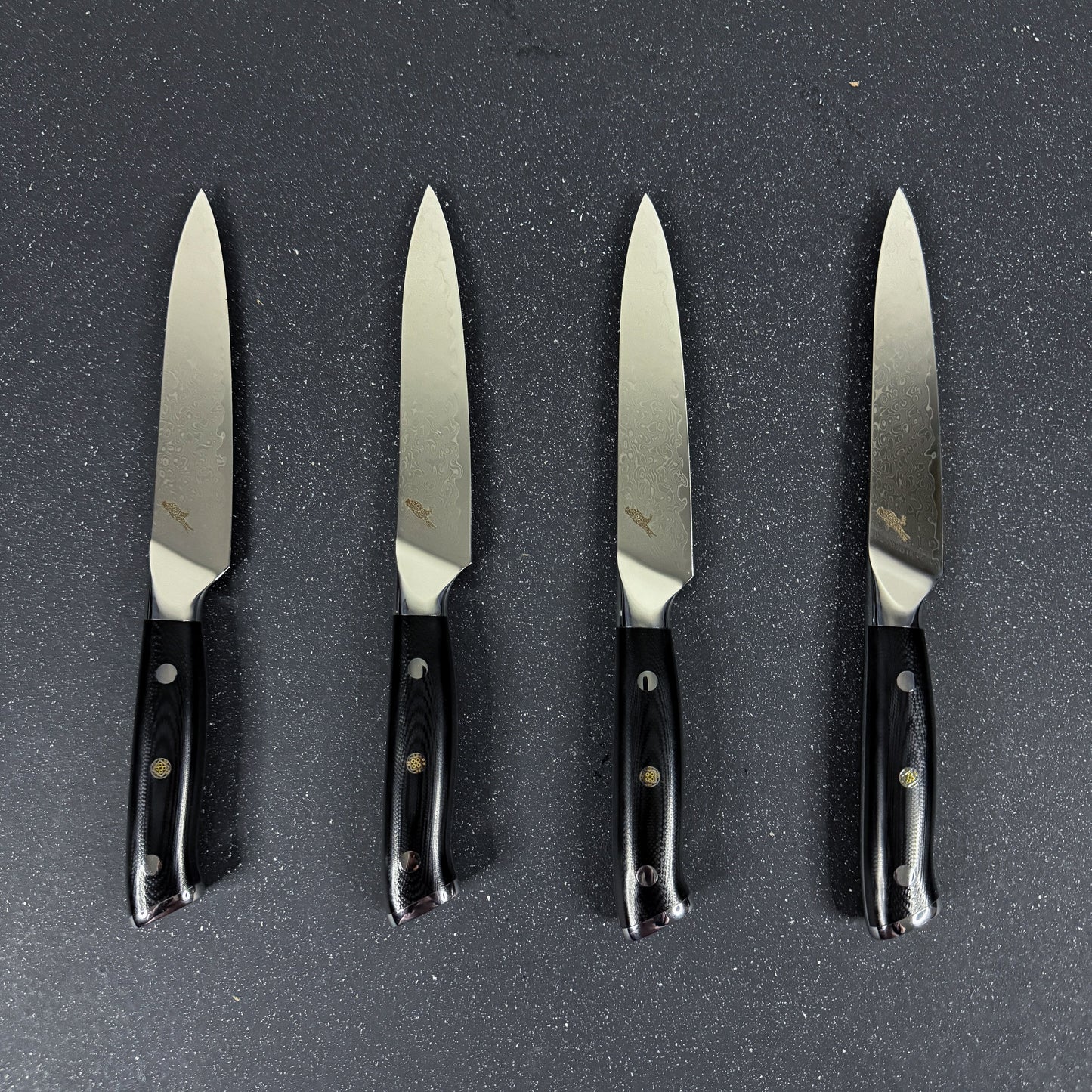Set de 4 Cuchillos de Mesa de Acero Damasco 24cm "Reclus" Rauka-Cuchillos
