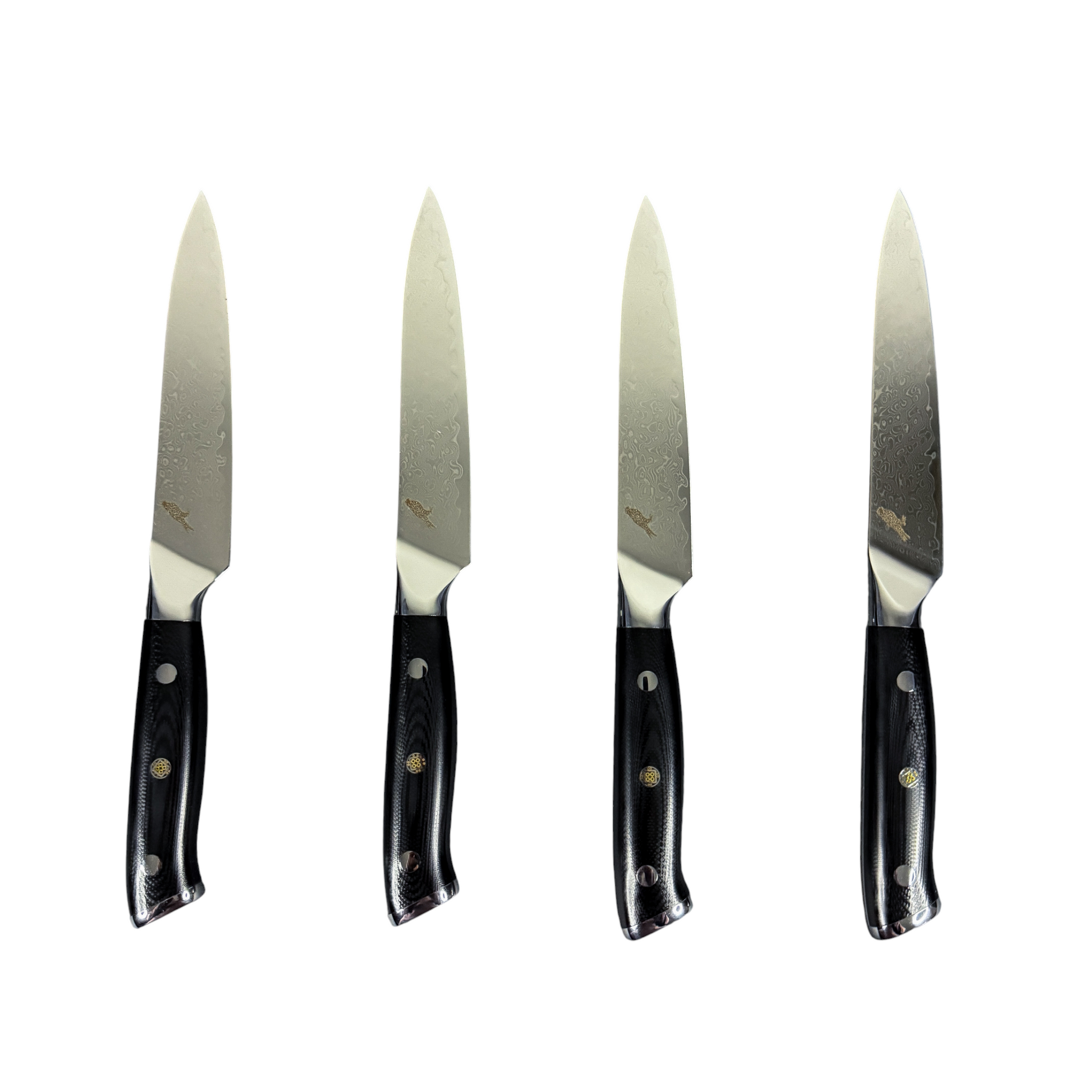 Set de 4 Cuchillos de Mesa de Acero Damasco 24cm "Reclus" Rauka-Cuchillos