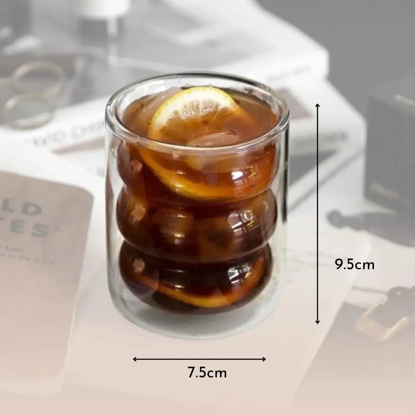 Set de 4 Vasos de Vidrio Doble Fondo Ondas 180 ml4#undefined