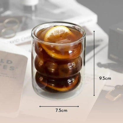 Set de 4 Vasos de Vidrio Doble Fondo Ondas 180 ml4#undefined
