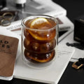 Set de 4 Vasos de Vidrio Doble Fondo Ondas 180 ml1#undefined
