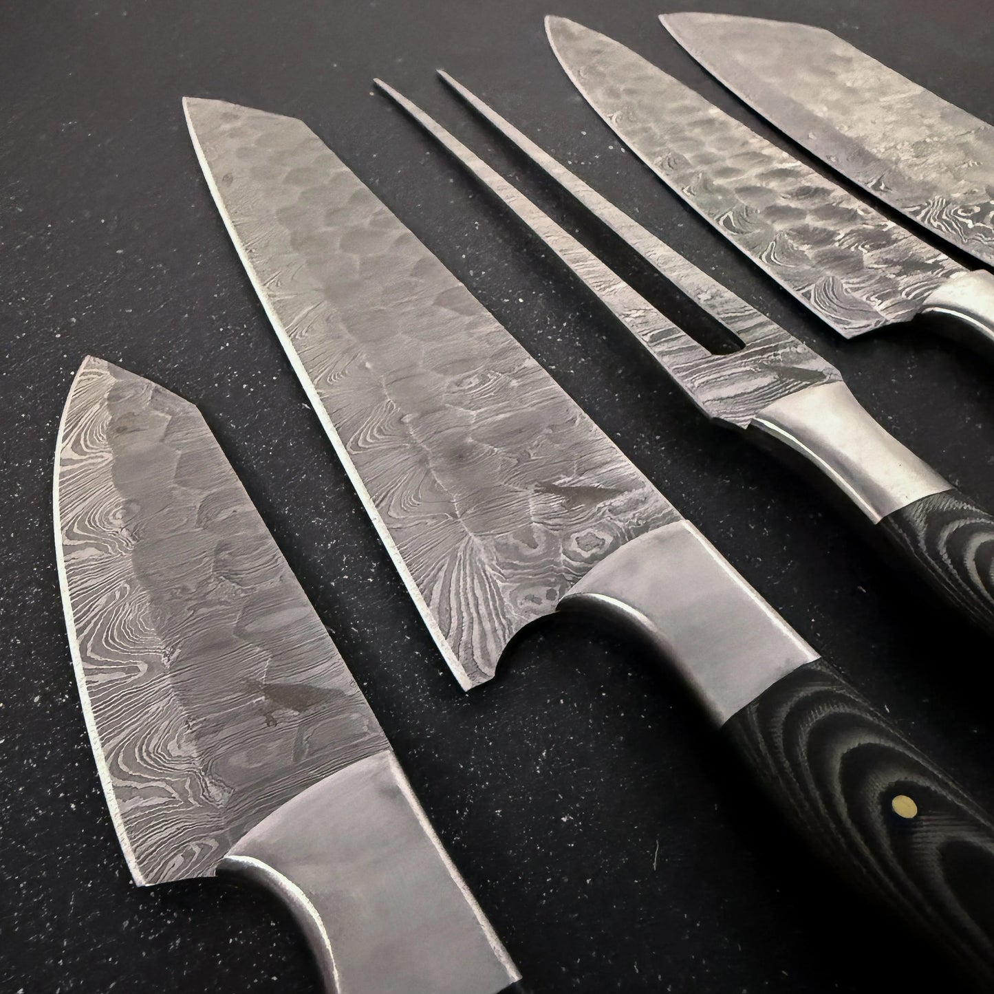Set de 5 Cuchillos de Cocina de Acero Damasco "Chaltén" Rauka-Cuchillos