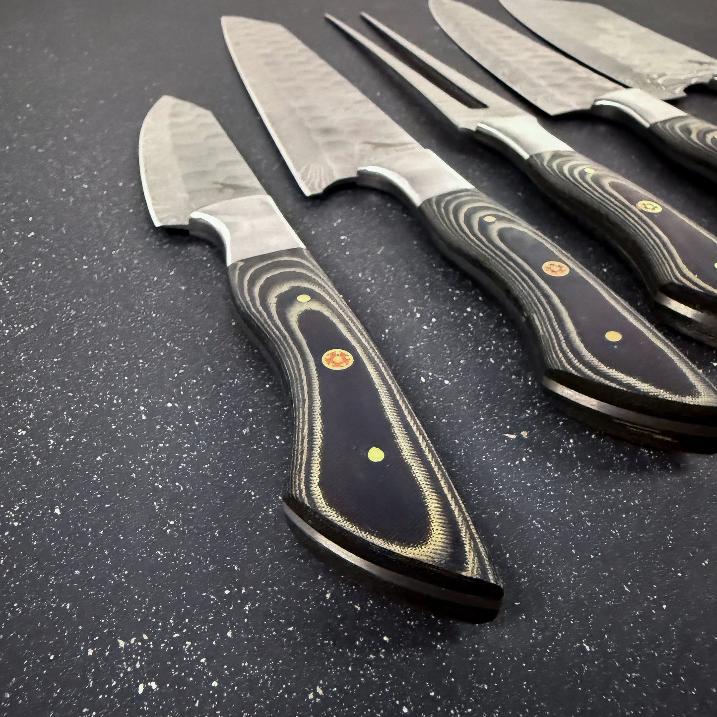 Set de 5 Cuchillos de Cocina de Acero Damasco "Chaltén" Rauka-Cuchillos