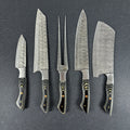 Set de 5 Cuchillos de Cocina de Acero Damasco "Chaltén" Rauka-Cuchillos