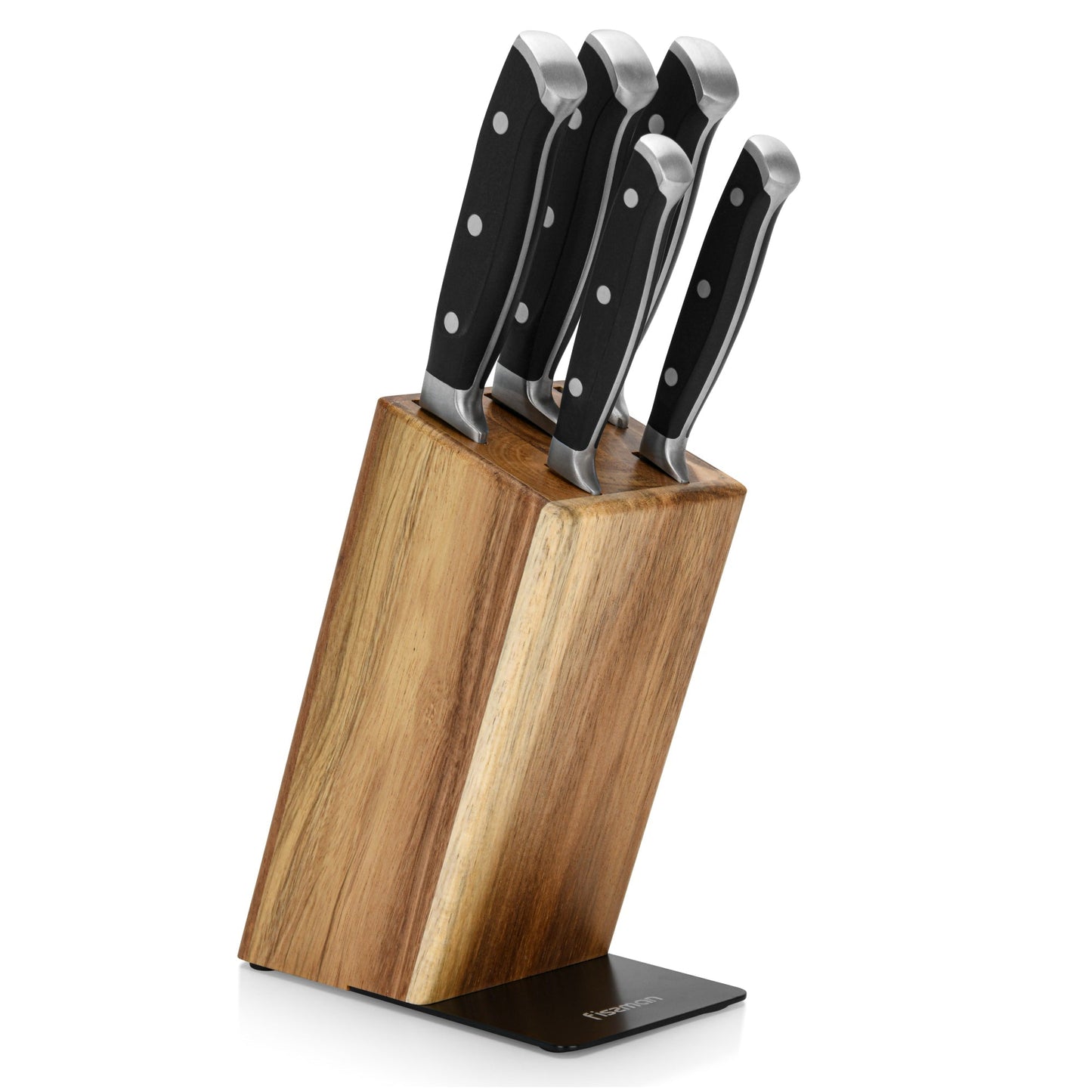 Set 5 Cuchillos Akamatsu + Base De Madera Fissman2#acero