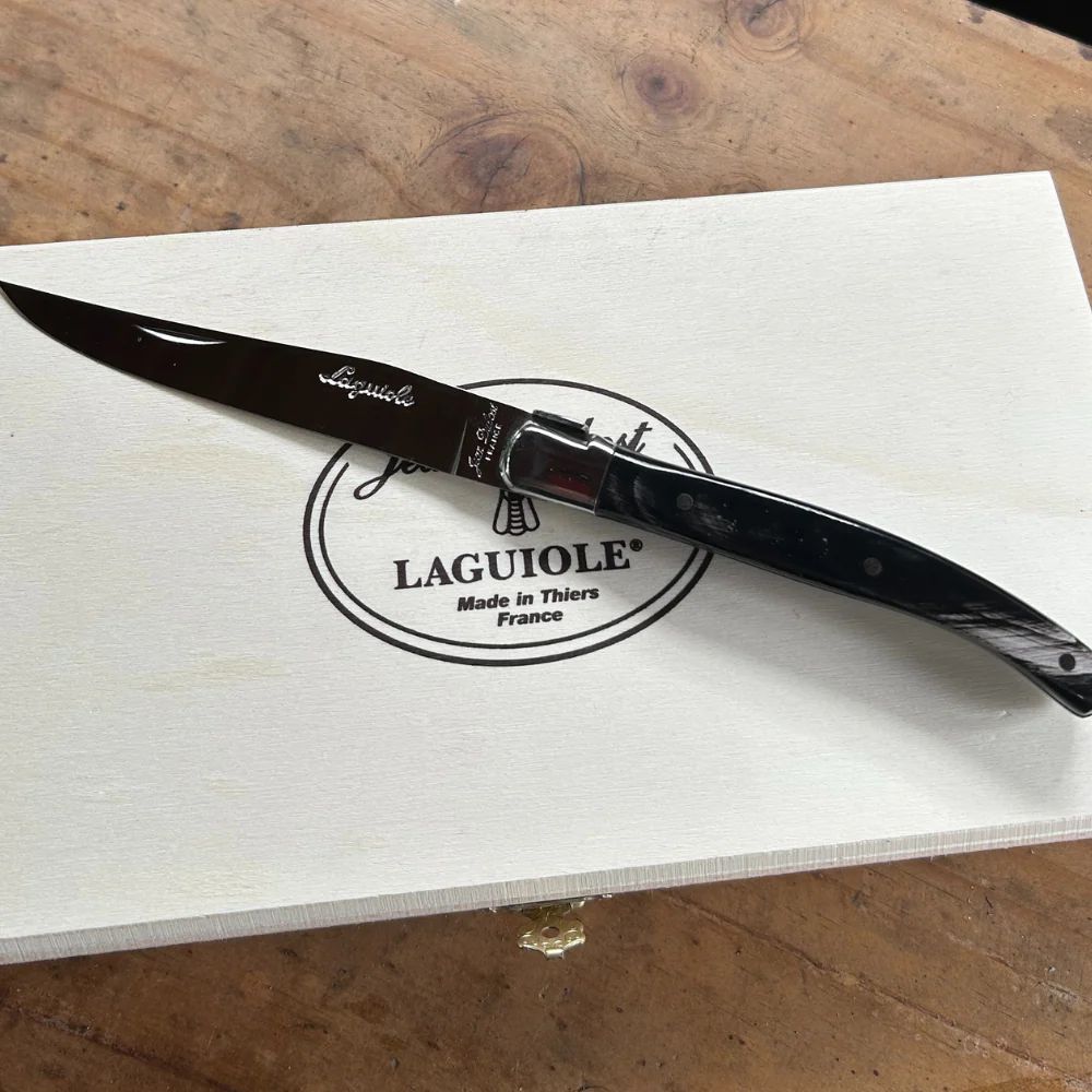 Set De 6 Cuchillos Caja De Madera Laguiole Jean Dubost2#Negro