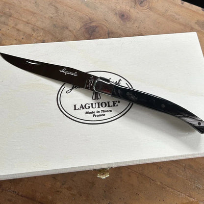 Set De 6 Cuchillos Caja De Madera Laguiole Jean Dubost2#Negro