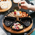 Set De Bandeja Para Aperitivos Con 5 Pocillos Santú Home & Deco6#Negro