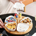 Set De Bandeja Para Aperitivos Con 5 Pocillos Santú Home & Deco1#Blanco