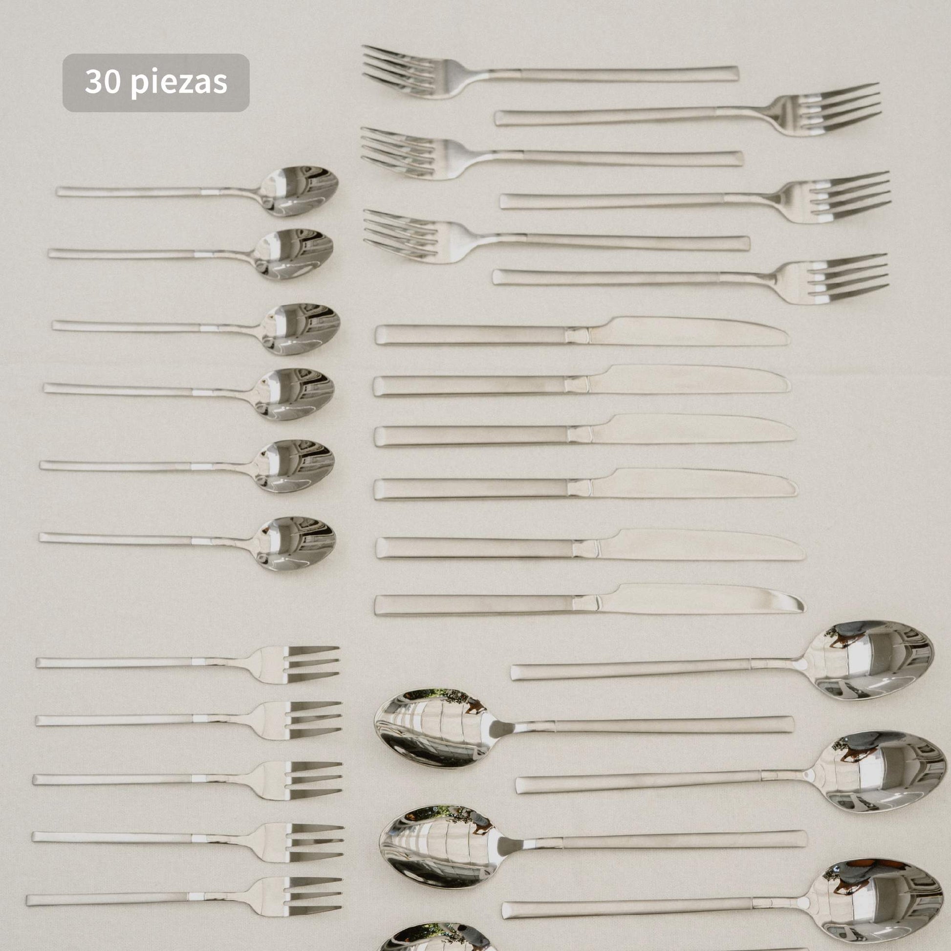 Set de Cuchilleria 30 pcs Acero Inoxidable Puglia Simplit6#Gris