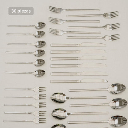 Set de Cuchilleria 30 pcs Acero Inoxidable Puglia Simplit6#Gris