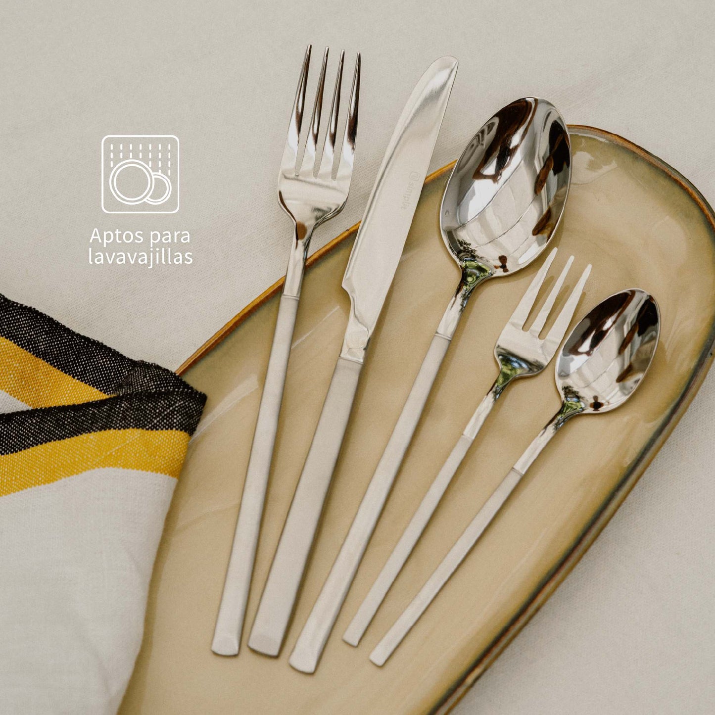 Set de Cuchilleria 30 pcs Acero Inoxidable Puglia Simplit8#Gris
