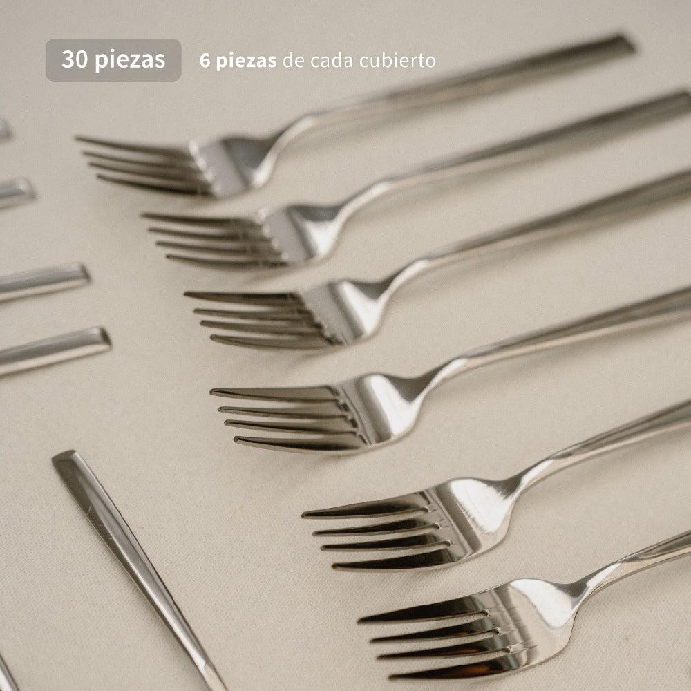 Set de Cuchilleria 30 pcs Acero Inoxidable Sicilia Simplit5#Gris