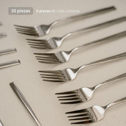 Set de Cuchilleria 30 pcs Acero Inoxidable Sicilia Simplit5#Gris