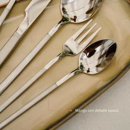 Set de Cuchilleria 30 pcs Acero Inoxidable Sicilia Simplit6#Gris