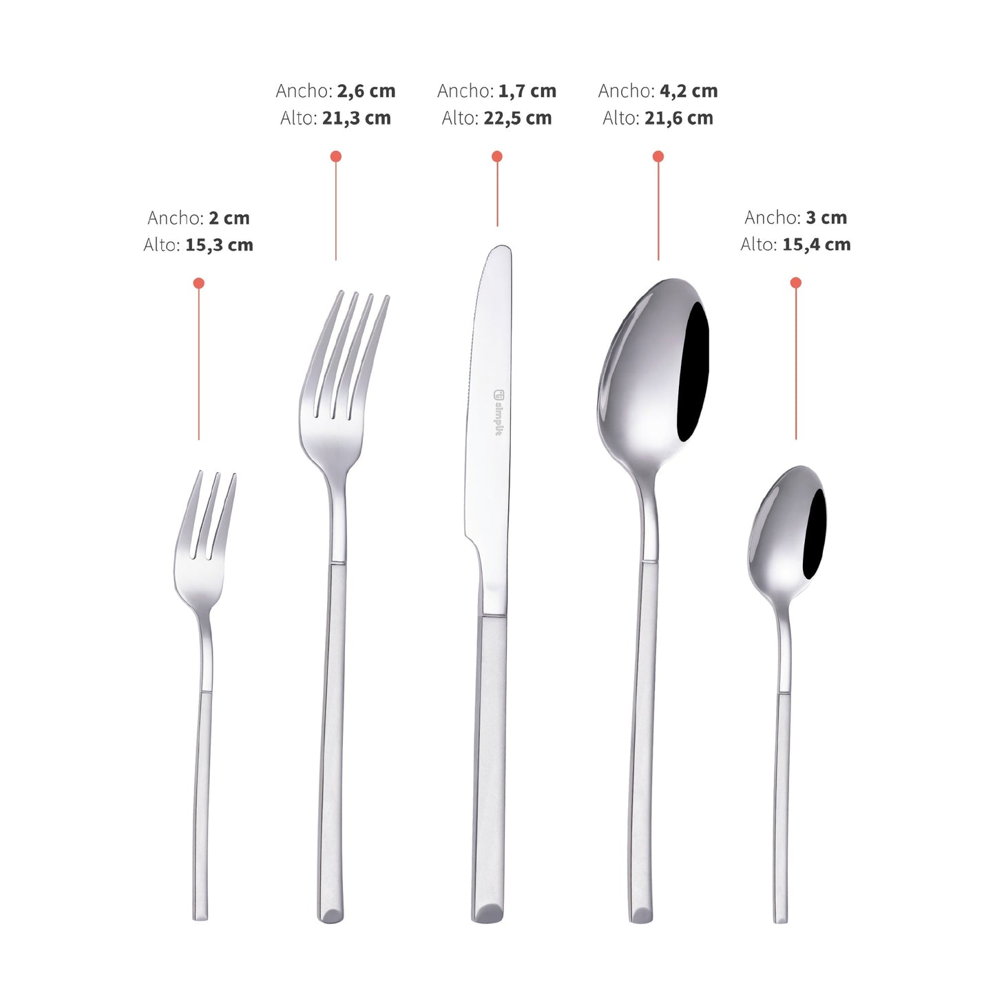 Set de Cuchilleria 30 pcs Acero Inoxidable Sicilia Simplit9#Gris