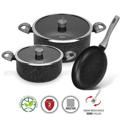 Set De Ollas & Sartén Fide 5 piezas Fissman6#Negro