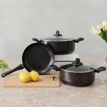 Set De Ollas & Sartén Fide 5 piezas Fissman1#Negro