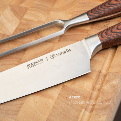 Set Parrillero Cuchillo 21cm y Tenedor Acero Inox Toledo Simplit-Accesorios para Parrillas