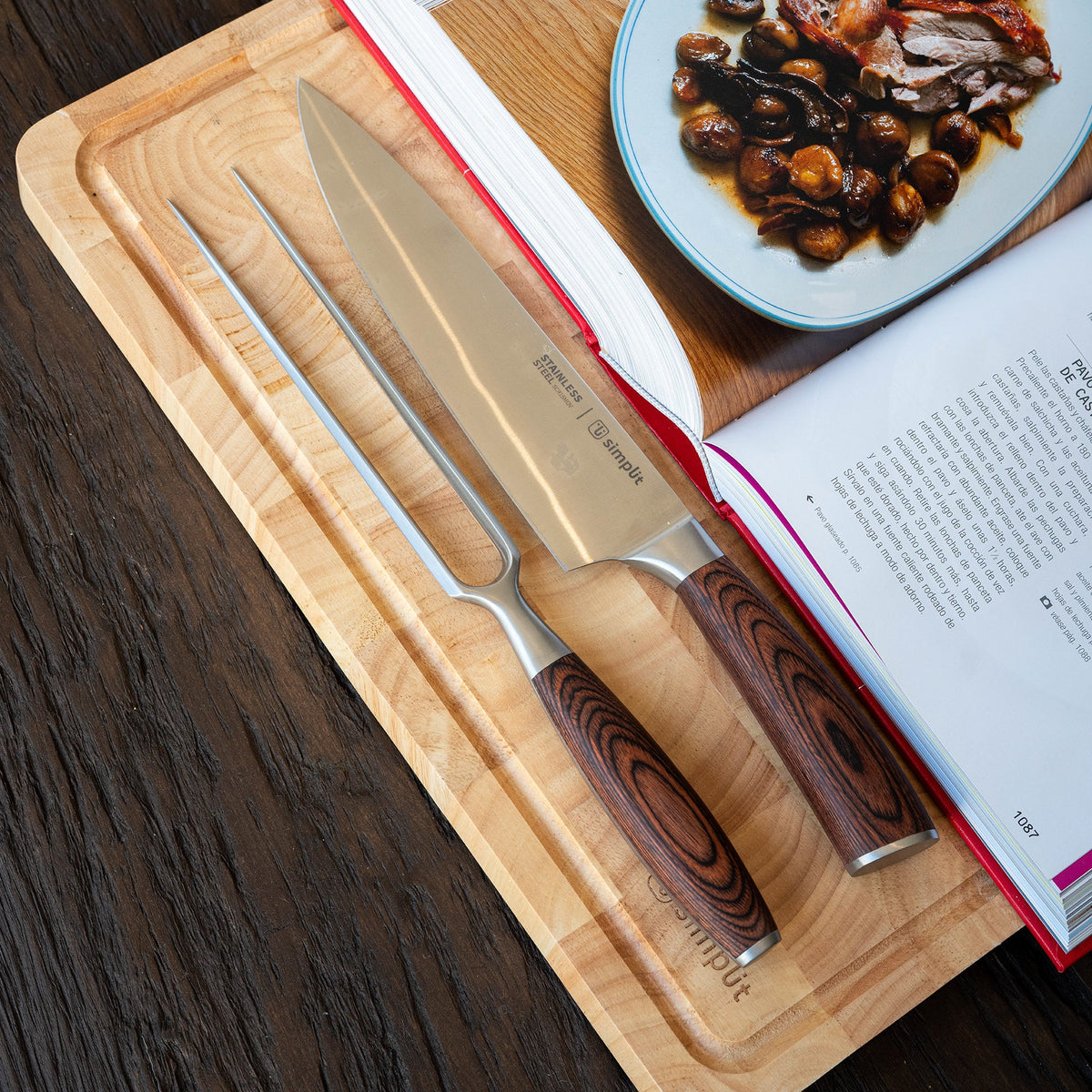 Set Parrillero Cuchillo 21cm y Tenedor Acero Inox Toledo Simplit-Accesorios para Parrillas