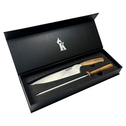 Set Parrillero Cuchillo Catemu + Astil Edición Limitada Black Kangkawe1#Acero