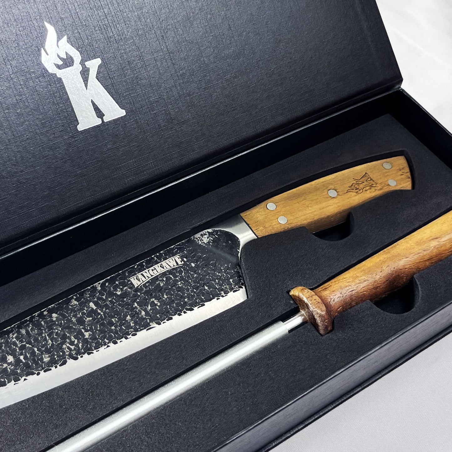Set Parrillero Cuchillo Curacaví + Astil Edición Limitada Black Kangkawe4#Acero