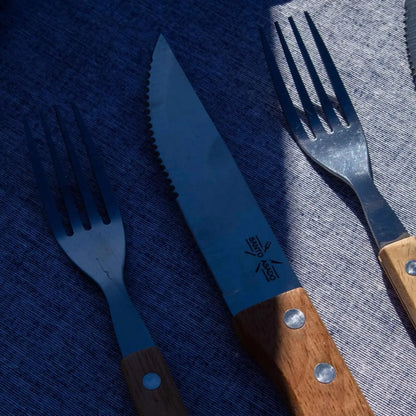 Set Parrillero Tabla + 8 Cubiertos Santo Asado Para Parrilla Decoexpress4#Sin color