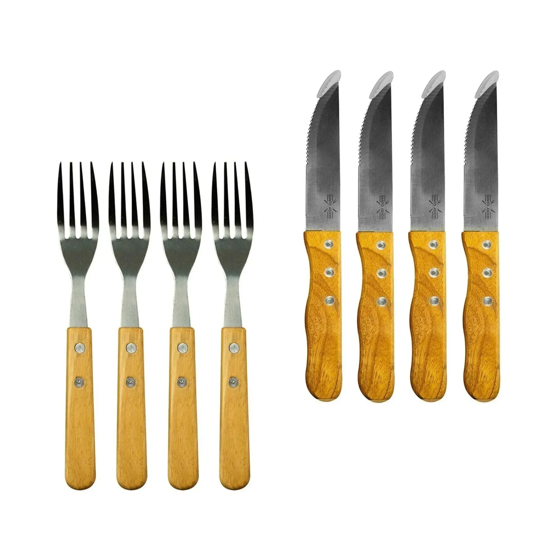 Set Parrillero Tabla + 8 Cubiertos Santo Asado Para Parrilla Decoexpress9#Sin color