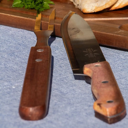 Set Parrillero Tabla + Cuchillo Y Pincho Santo Asado Para Parrilla Decoexpress3#Madera