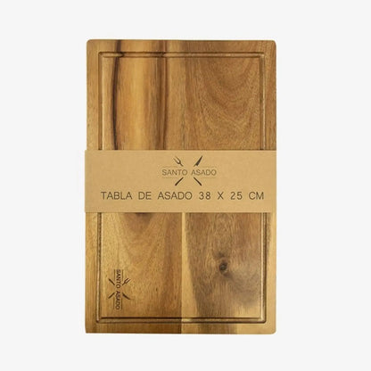Set Parrillero Tabla + Cuchillo Y Pincho Santo Asado Para Parrilla Decoexpress8#Madera