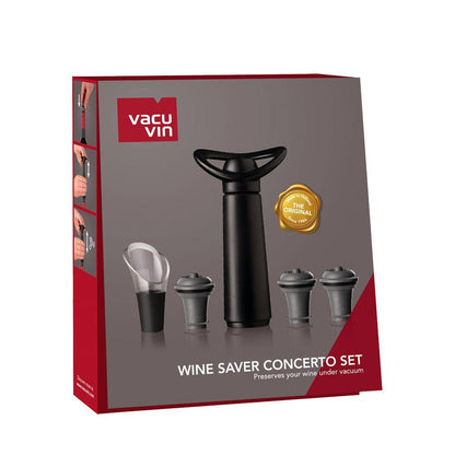 Set Regalo Vino Concerto Black Vacuvin3#Negro