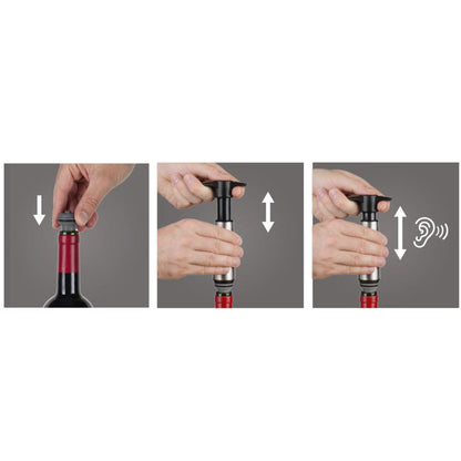 Set Regalo Premium para Vino Acero Inoxidable Vacuvin4#Gris