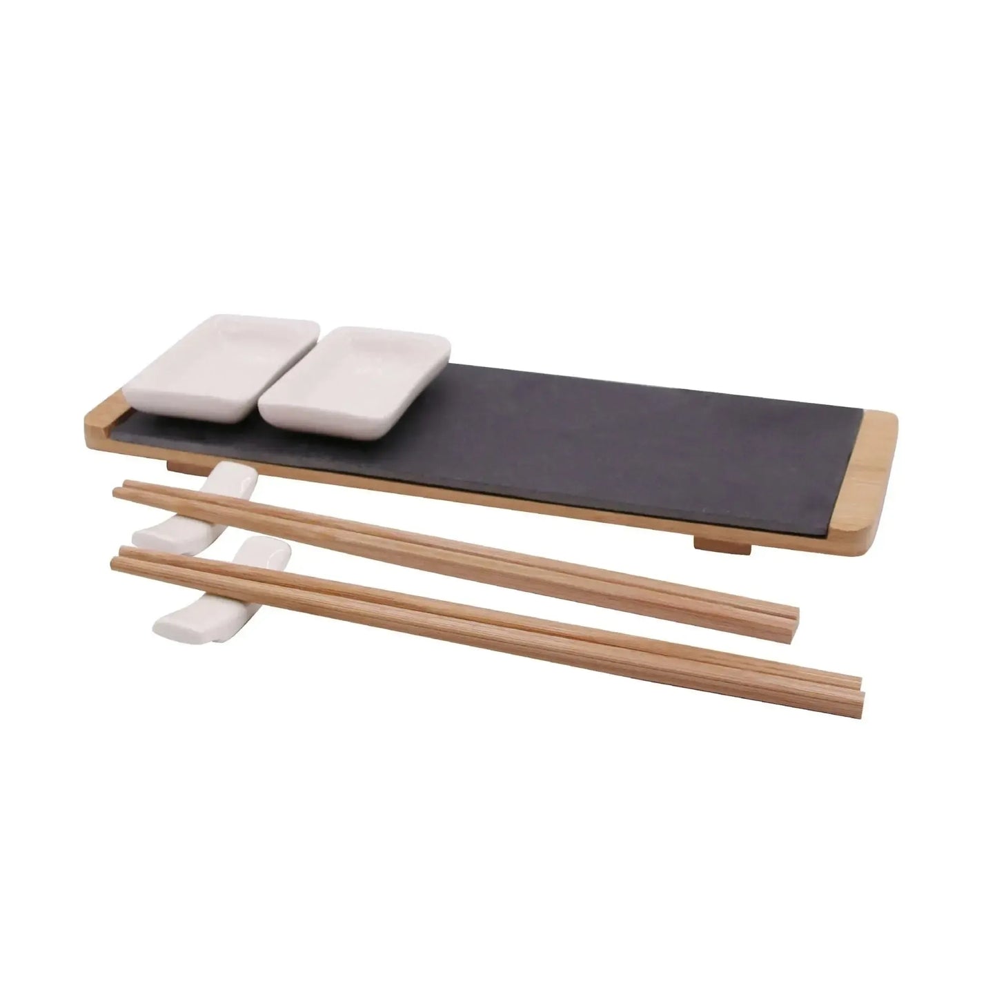 Set Sushi 2 Personas Tabla Bamboo y Palillos-Vajilla