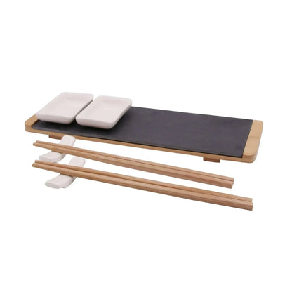 Set Sushi 2 Personas Tabla Bamboo y Palillos-Vajilla