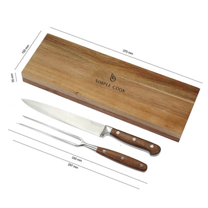 Set Tenedor y Cuchillo Luisiana 2 Pzs Simple Cook-Accesorios para Parrillas