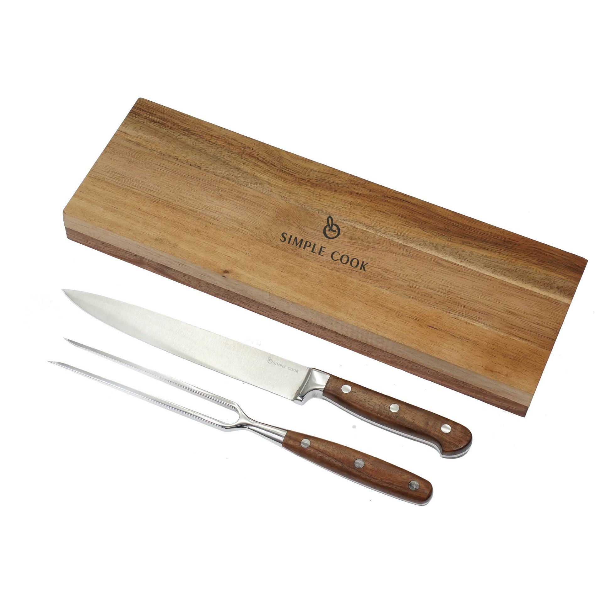 Set Tenedor y Cuchillo Luisiana 2 Pzs Simple Cook-Accesorios para Parrillas