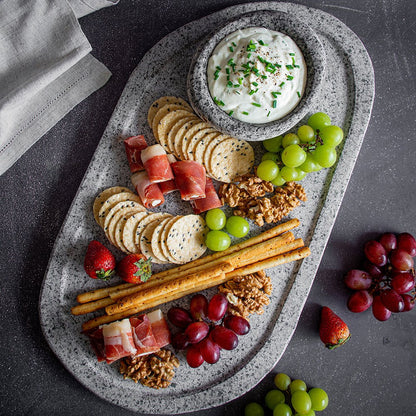 Set 2 Piezas Para Picoteo Ribete XL1#Gris