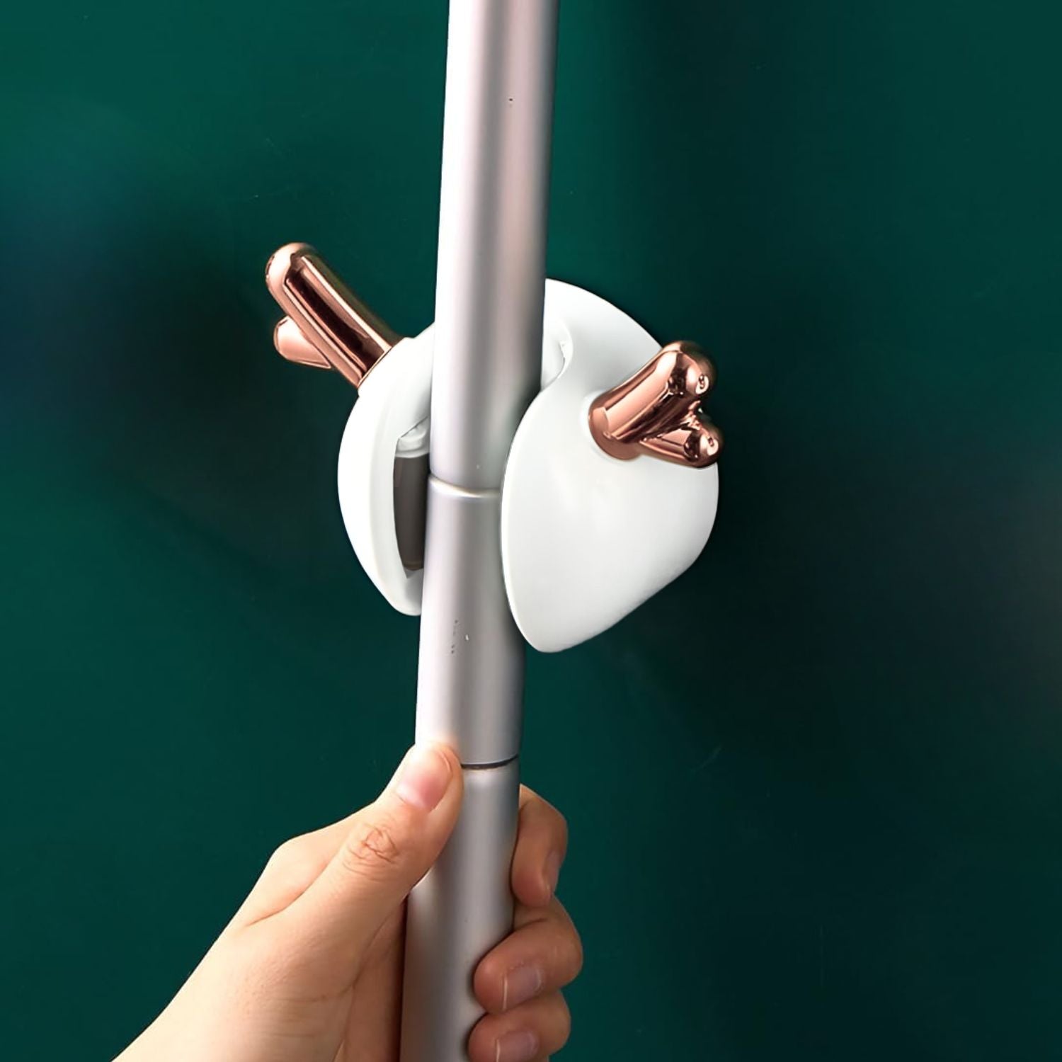 Soporte Adhesivo Para Escobas Santú Home & Deco5#Blanco